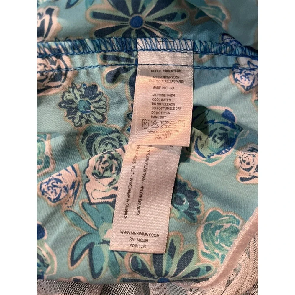 Mr Swim mens Blue Daisy Roses Swim Shorts Swim Trunks size Small 7.5